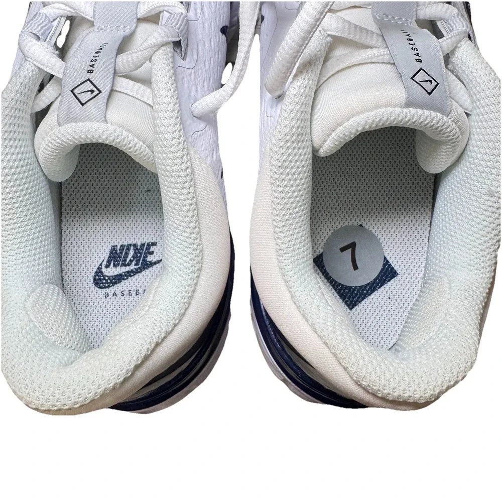 Nike Baseball Cleats Mens 7 White Alpha Huarache React Elite 4‎ Low Logo Lace Up